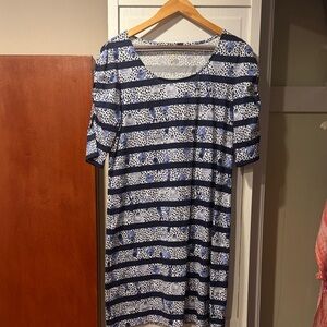 Lilly Pulitzer Blue and White Textured Fabric